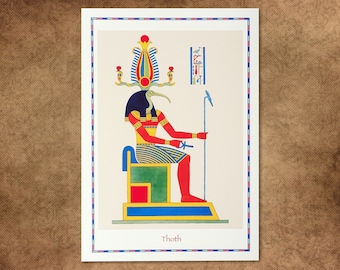 Thoth, god of wisdom, writing and magic. Cool Egyptian wall art. Fine art repro from 1823 lithograph.