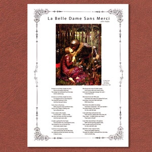 Impression de poésie : « La Belle Dame Sans Merci » de John Keats. Peinture de John William Waterhouse. Poète romantique, artiste préraphaélite.