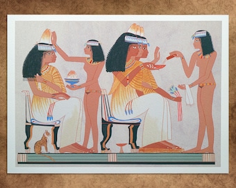 Ancient Egypt Giclée Print: Women at Banquet, Nebamun Tomb Art
