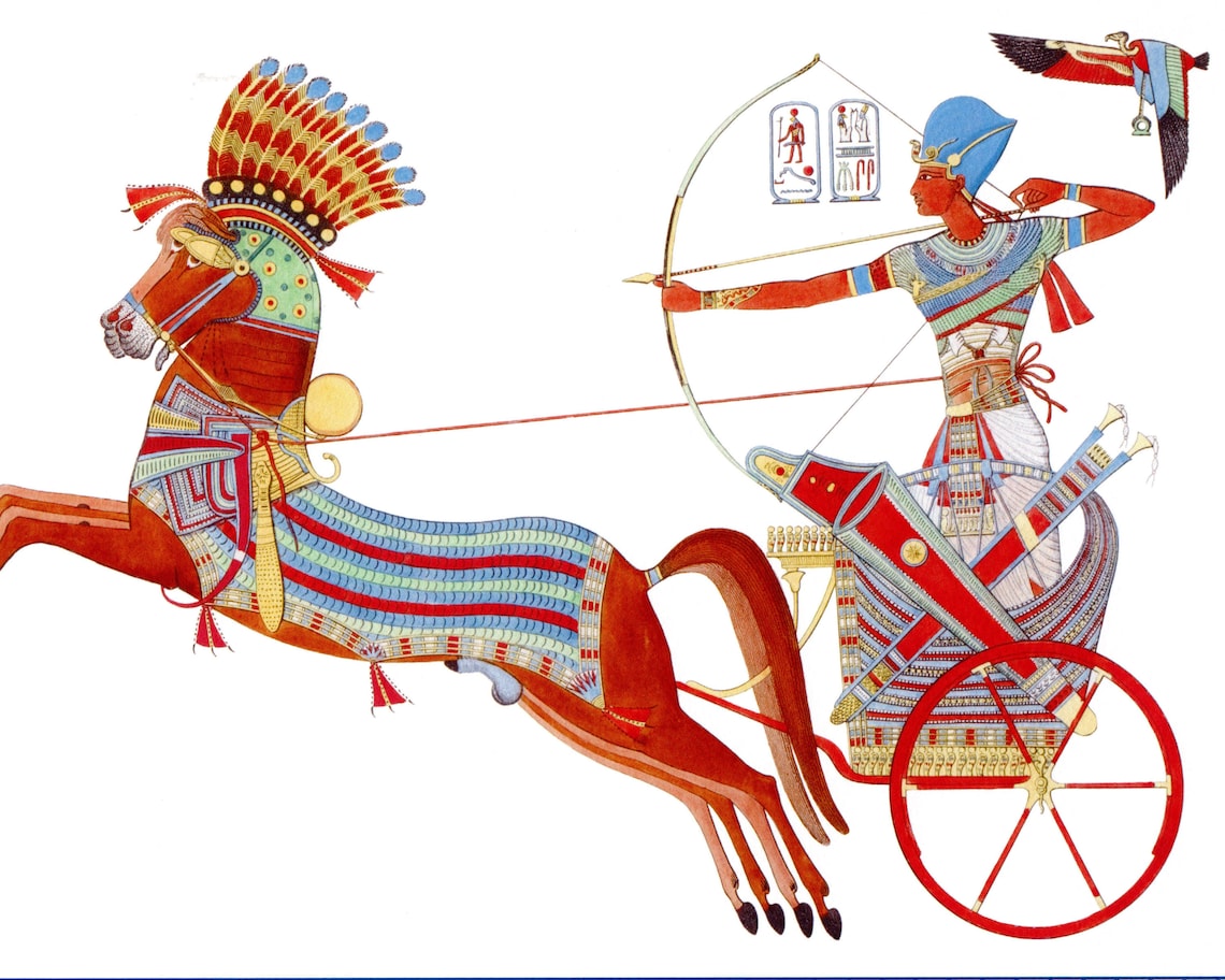Ramesses II Battle of Kadesh Print, Egyptian Chariot Lithograph Art - Etsy