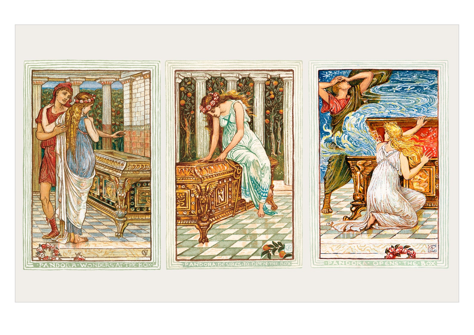 Pandora & The Box. Famous painting based on the classical | Etsy