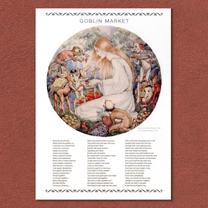 Mercado de duendes: poema famoso de la prerrafaelita Christina Rossetti. Ilustración de Winifred Knights. Fusión única de dos grandes artistas.
