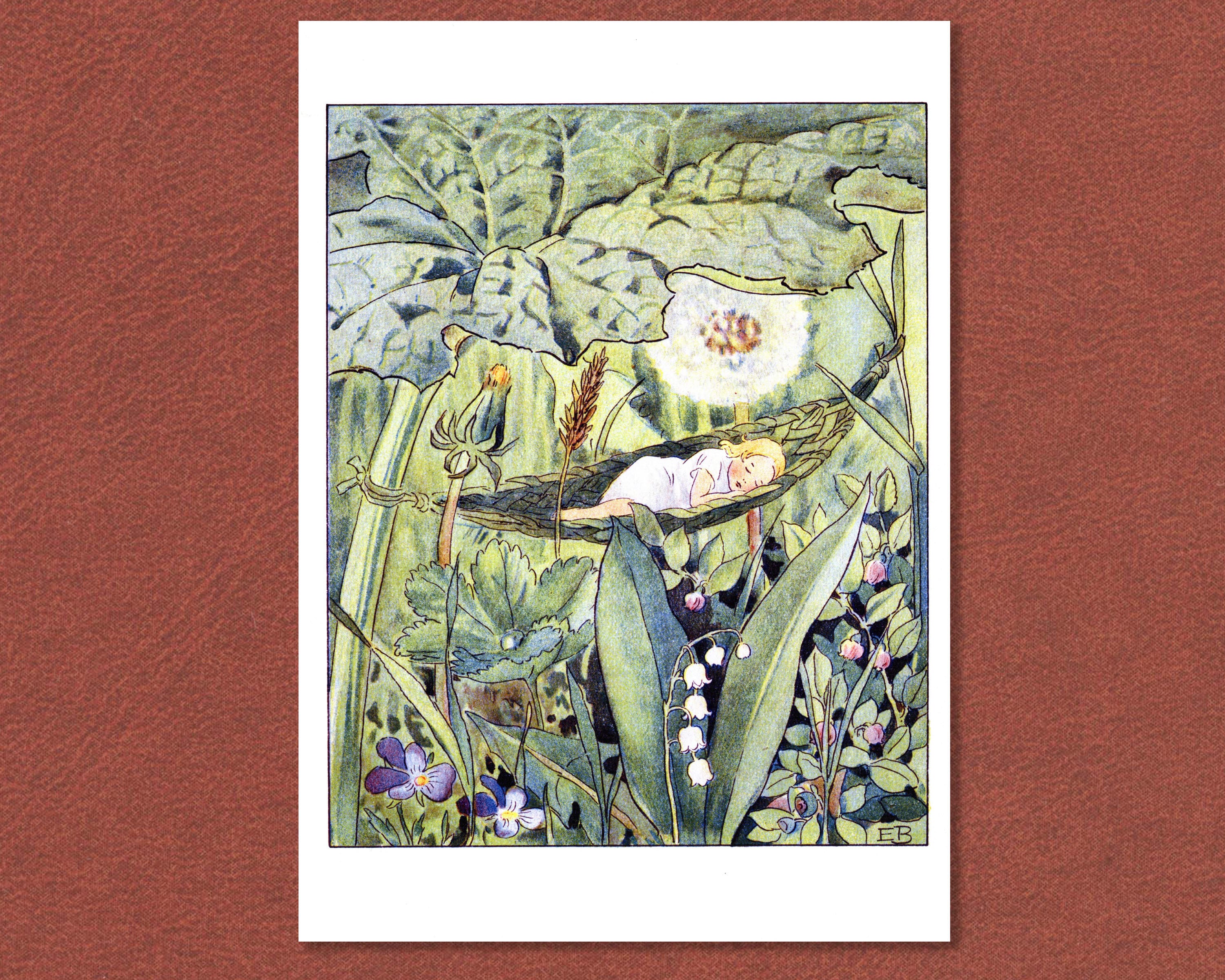 Thumbelina. Fairy Tales. Fine Art Print From Original Lithograph