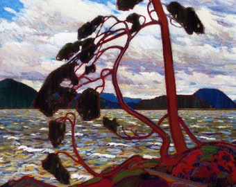 Arte de Canadá: Tom Thomson. 'El viento del oeste.' Uno de los grandes paisajistas de América del Norte. Atmosférico.