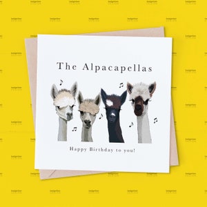 Alpaca Birthday Card, Pun Birthday Card, Funny Birthday Card, Acapella Alpaca Card, Card for Alpaca Lover, Punny Happy Birthday Card UK