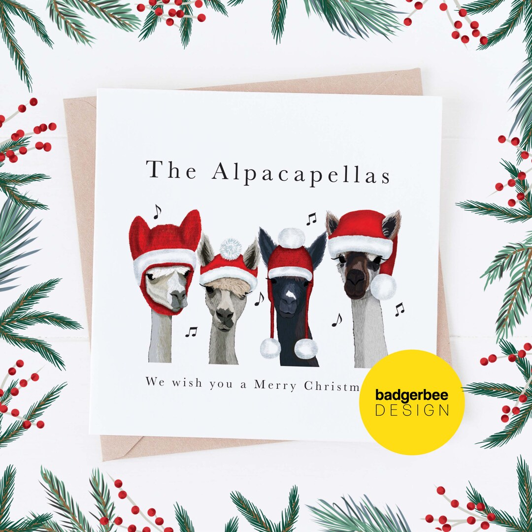 Alpaca Christmas Card, Funny Christmas Card, Card for Alapca Farmer