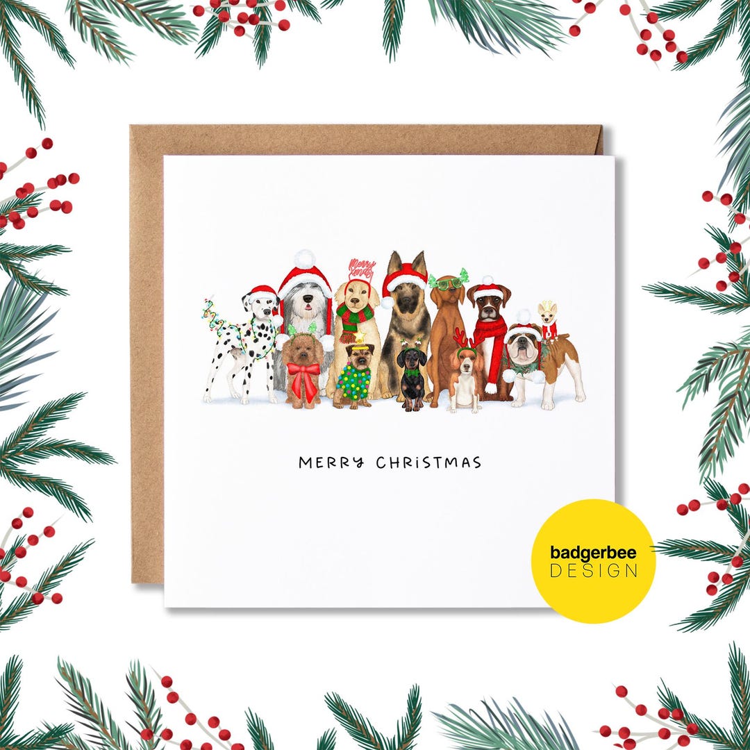 Funny Dog Christmas Card, Merry Christmas Dog Card, Dog Christmas Card ...