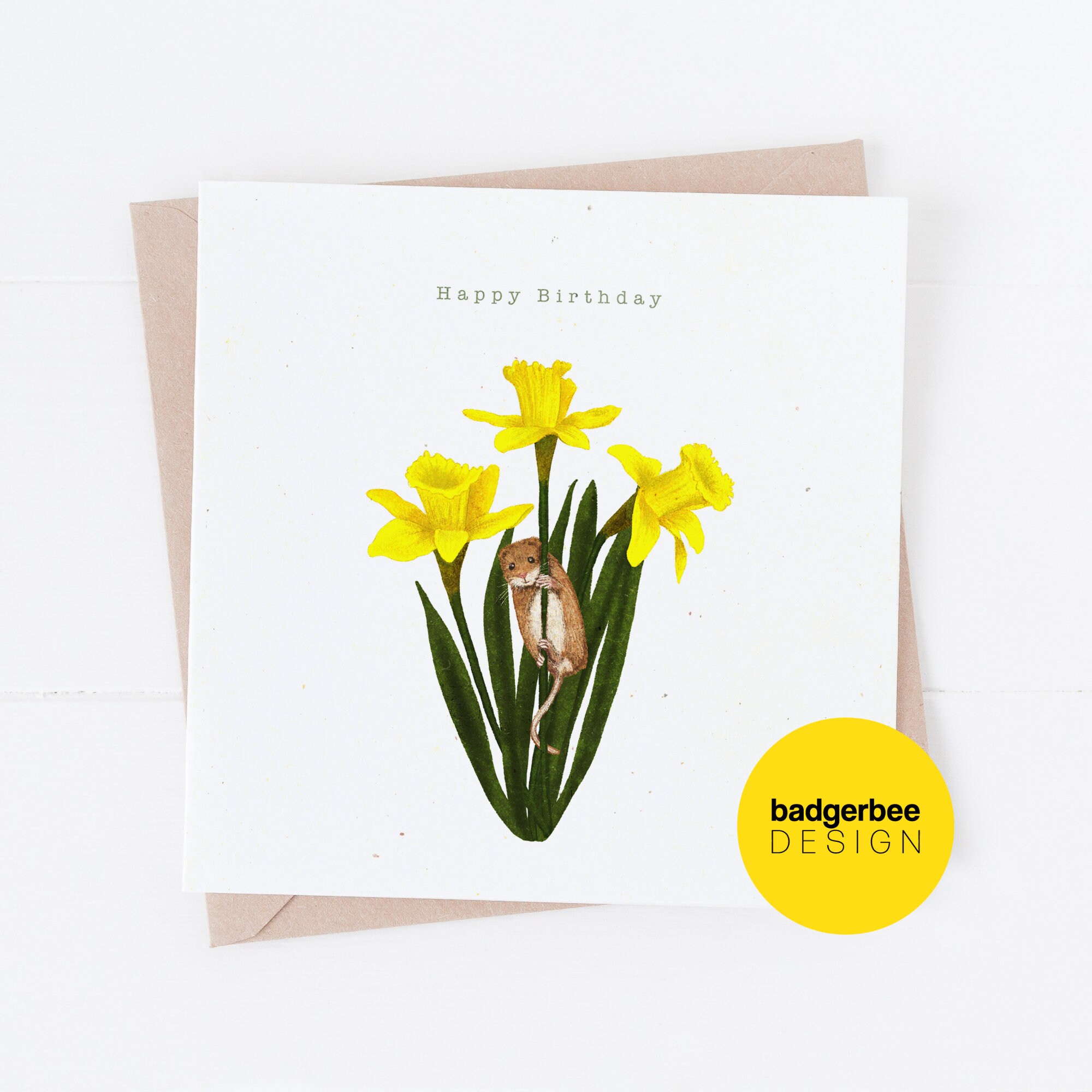 Personalised Happy Birthday Card Daffodils Birthday Card for Etsy