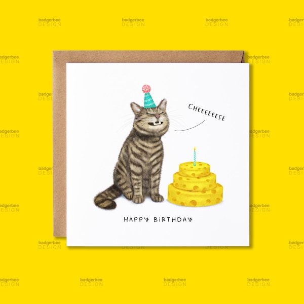 Tabby Cat Birthday Card, Funny Cat Birthday Card for Tabby Cat Owner, Cute Cat Birthday Card for Cat Lover, Best Cat Mum, Best Cat Dad Card
