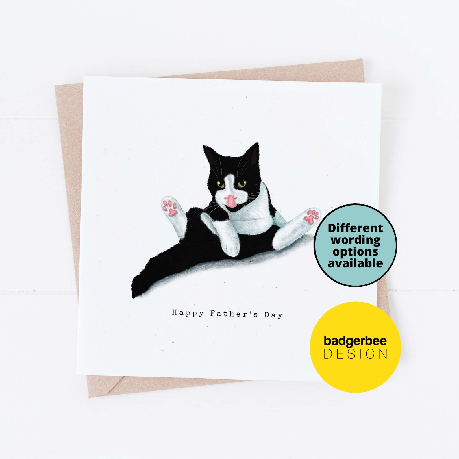 Funny Cat Fathers Day Card Best Cat Dad Ever Happy Fathers Etsy