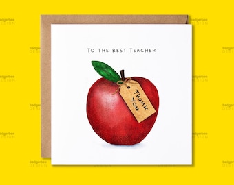 Thank you Teacher Card, Personalised Teacher Card, Card to Teacher, End of Term Teacher Name Card, Thank you Nursery Card Teaching Assistant