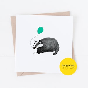 Badger Birthday Card - Badger Celebration Card - Congratulations Card - Badger Card