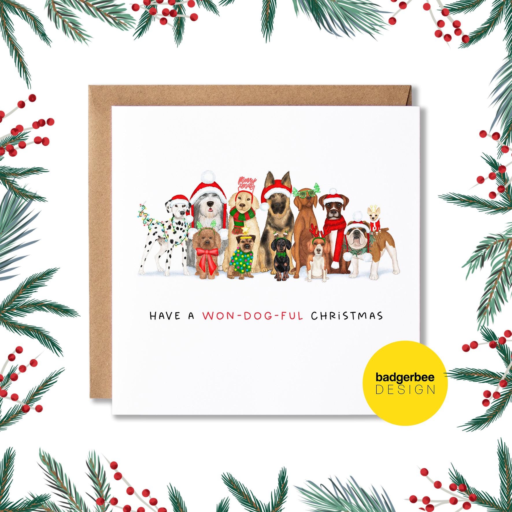 Funny Dog Pun Christmas Card, Merry Christmas Dog Card, Dog Christmas ...