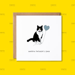 Cat Fathers Day Card, Best cat dad Happy Fathers Day Card, Happy Father's Day Card for Dad, Daddy, Grandad, Grandpa, Gramps, tuxedo cat card