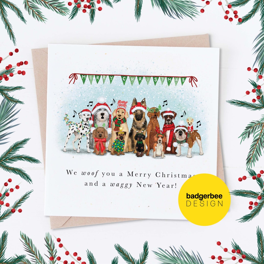 Funny Dog Christmas Card, Dog Pun Christmas Card, Merry Christmas Card