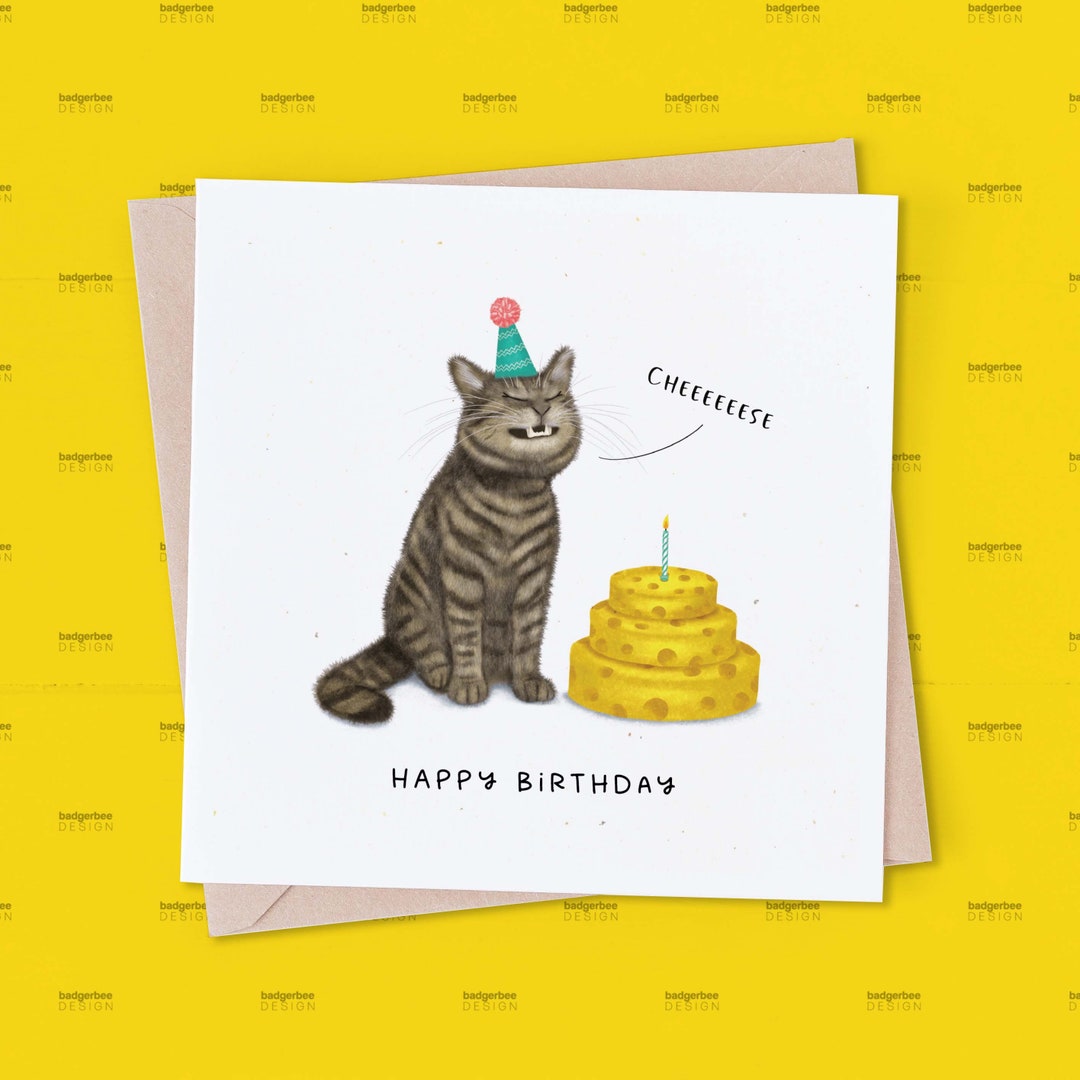 Tabby Cat Birthday Card, Funny Cat Birthday Card for Tabby Cat Owner ...