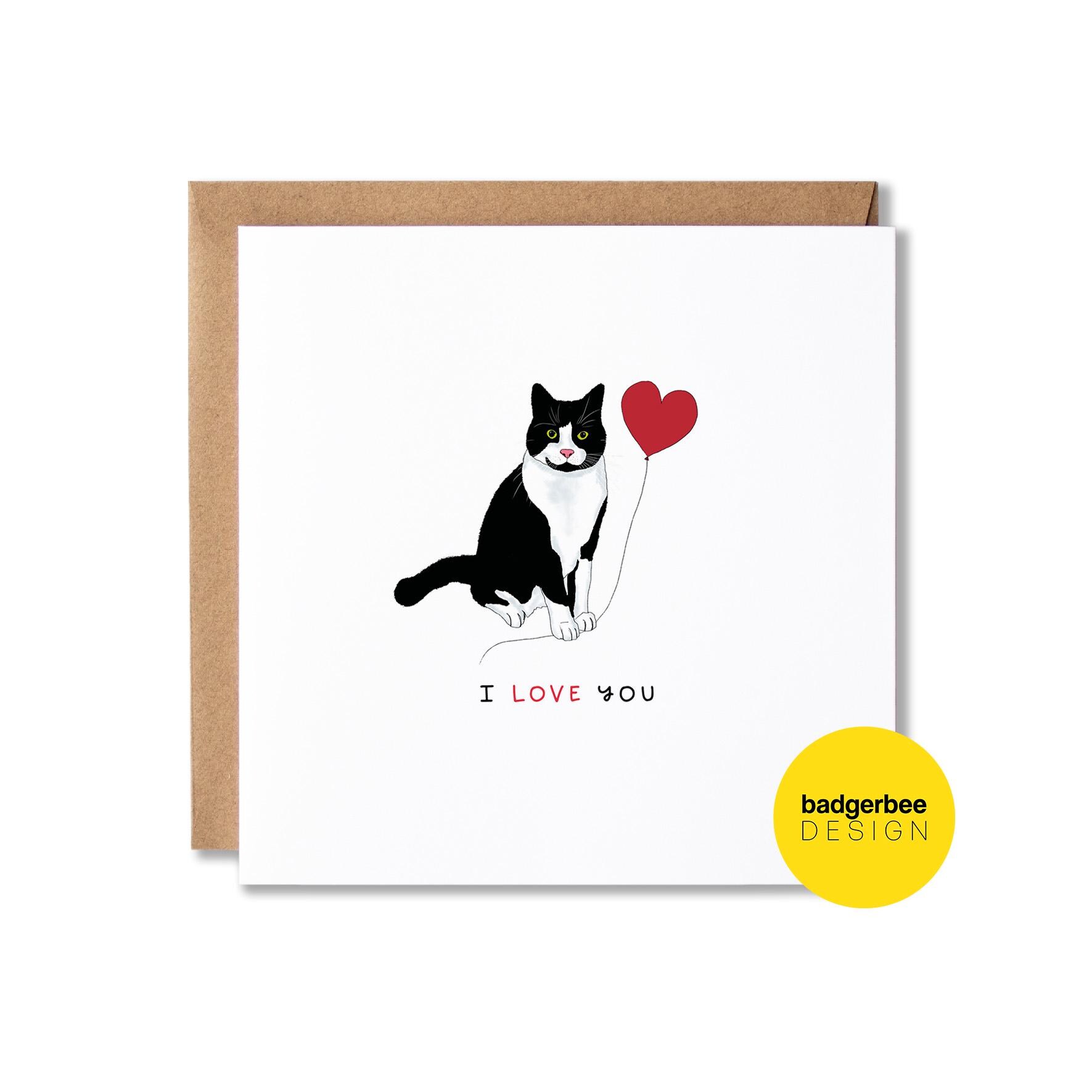 Cat Valentines Day Card, I Love You Valentines Day Card for Him, for ...