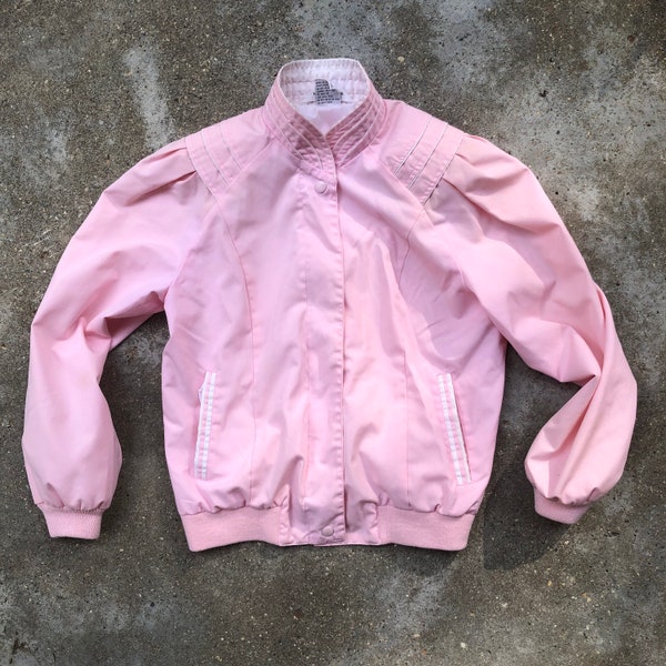 Vintage retro pink 80s small women’s jacket trendy collar 50s inspired   Made in China