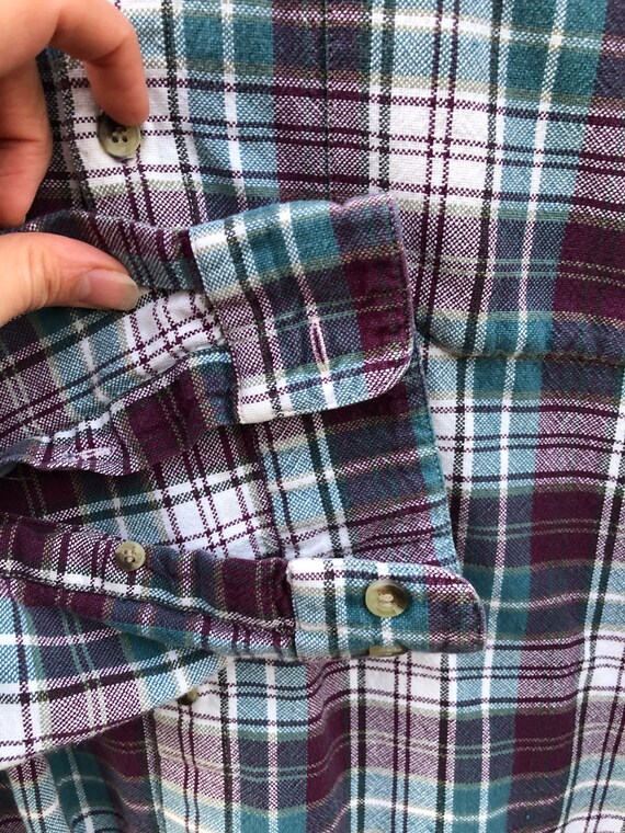 Vintage distressed Brittania plaid flannel button… - image 6