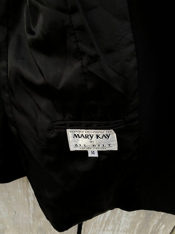 Vintage Mary Kay Black Suit Coat Buttons Cuffs Bl… - image 5