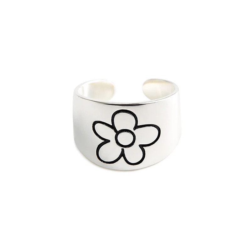 Daisy Flower Ring Daisy Ring Adjustable Ring Flower ring Etsy