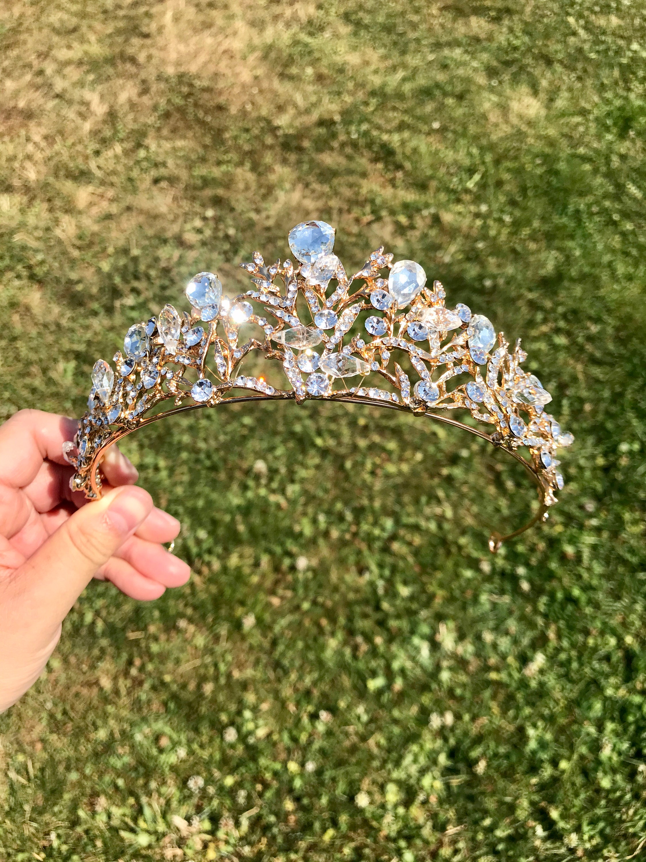 Wedding Tiara Gold Bridal Tiara Gold Bridal Crown Gold Etsy Canada