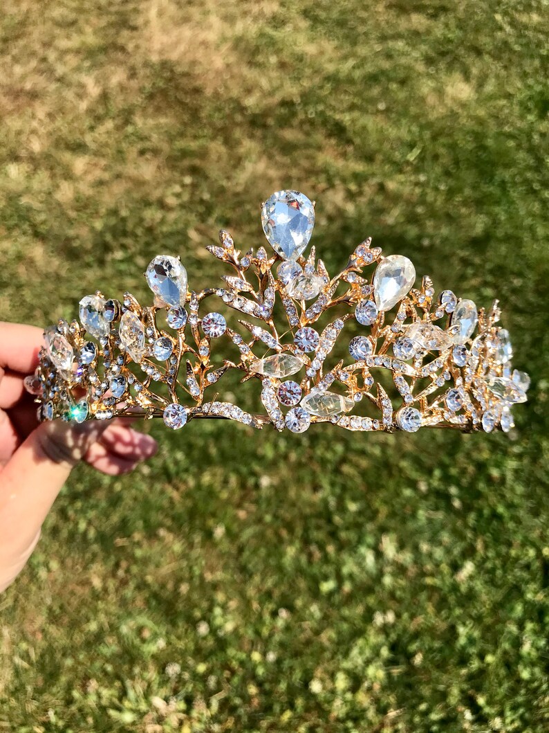 Wedding Tiara Gold Bridal Tiara Gold Bridal Crown Gold Etsy Canada