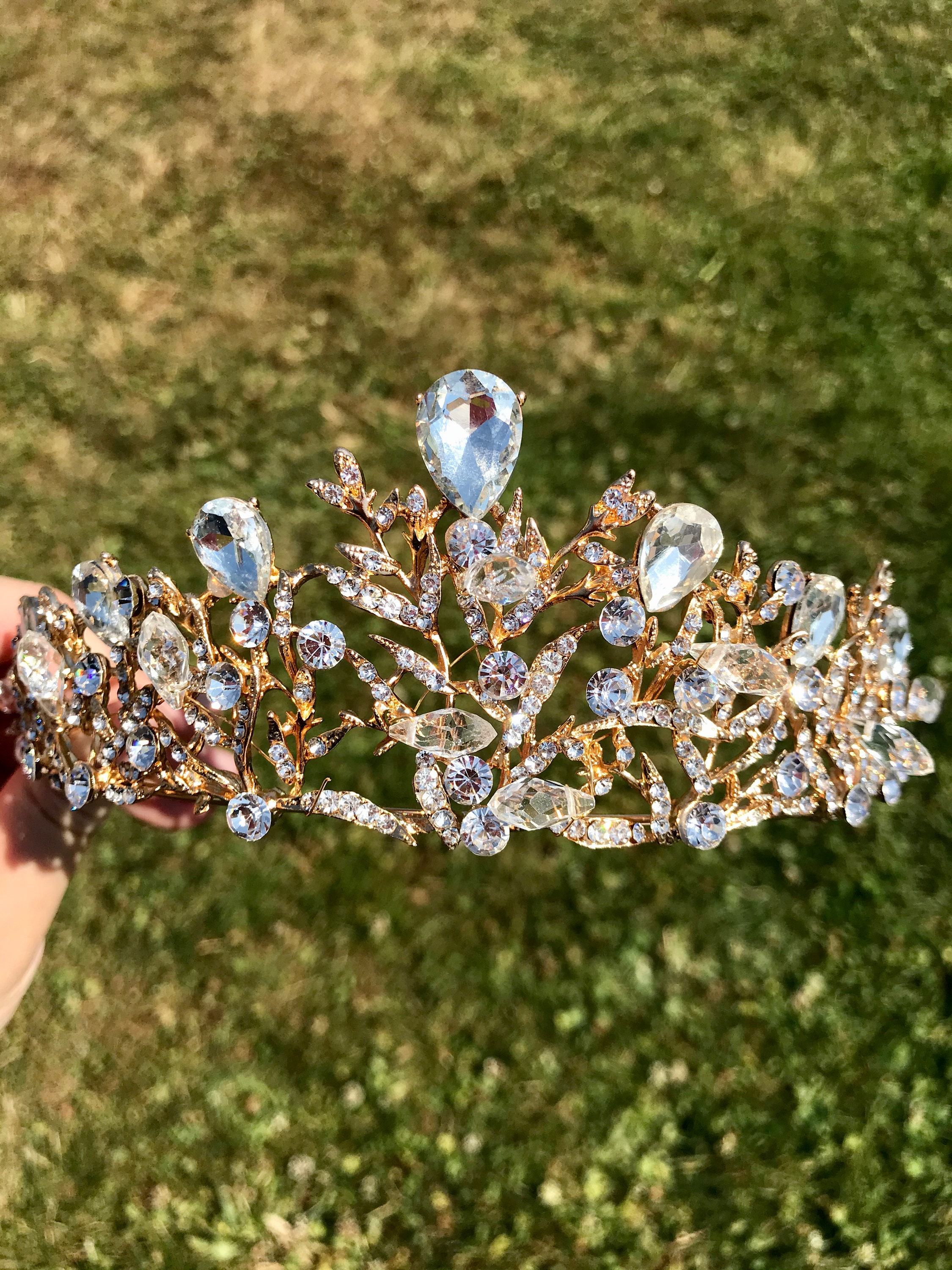 Wedding Tiara Gold Bridal Tiara Gold Bridal Crown Gold Etsy Canada