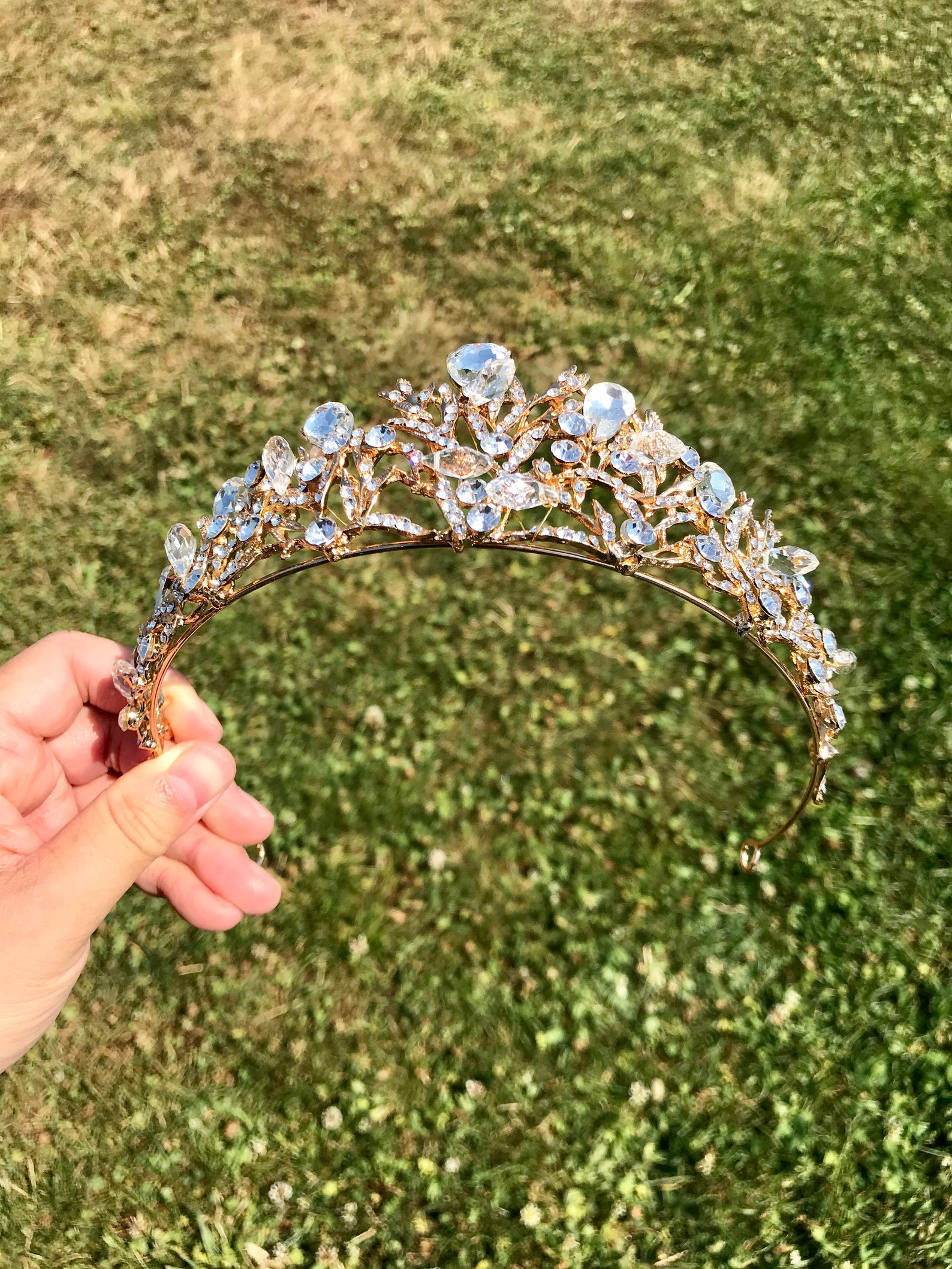 Wedding Tiara Gold Bridal Tiara Gold Bridal Crown Gold Etsy