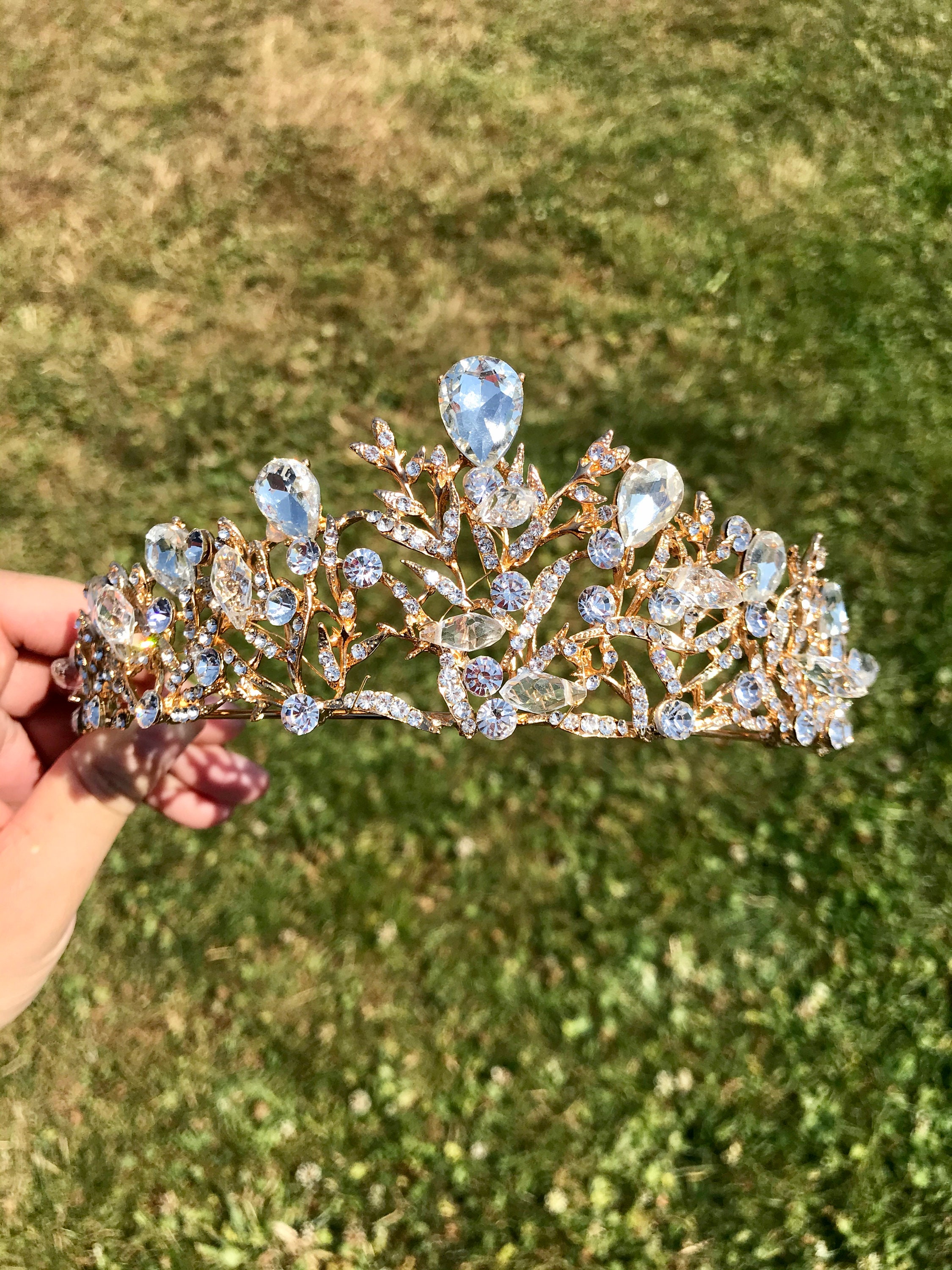 Wedding Tiara Gold Bridal Tiara Gold Bridal Crown Gold Etsy Canada