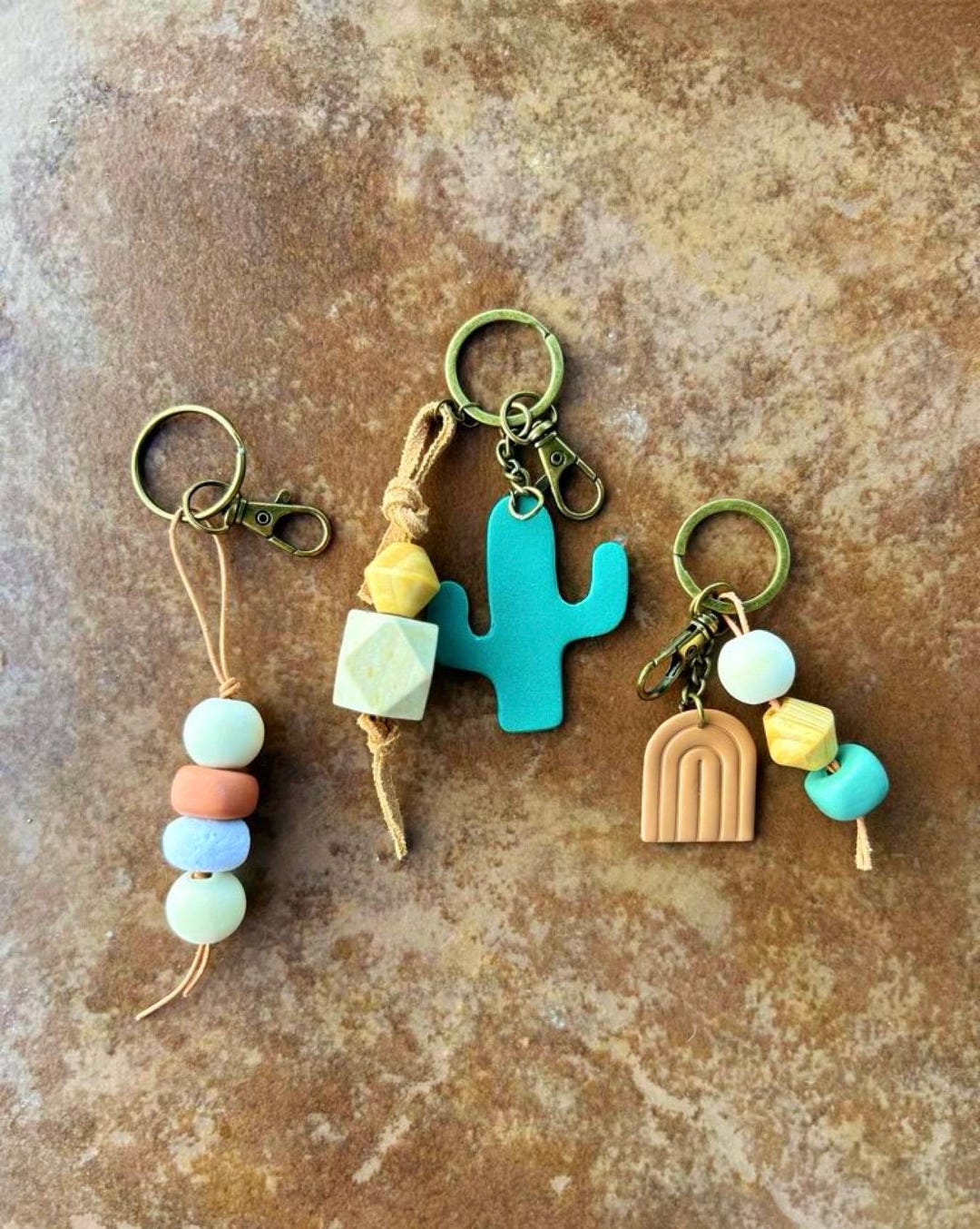 Boho Keys Clay Keychain | Women Gift | Teacher Gift | Handmade Polymer ...