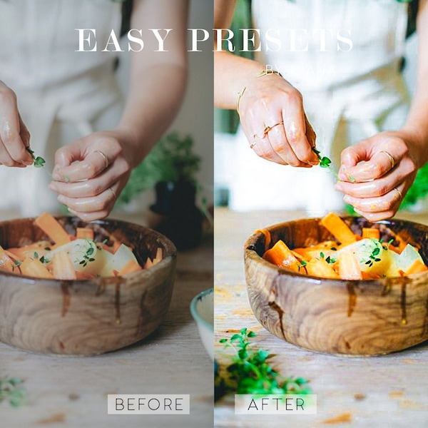 15 Food Presets, Lightroom Mobile Presets Desktop, Instagram Presets, White Bright and Airy Food Blogger Preset Natural Warm iPhone Photo LR