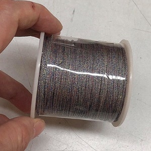 1mm Silverly Silver Cords,Glitter Cord,Shiny Cord,Parachute Cord,Paracord Cord,Beading Cord,Bracelet Cord,Making Jewelry Cord