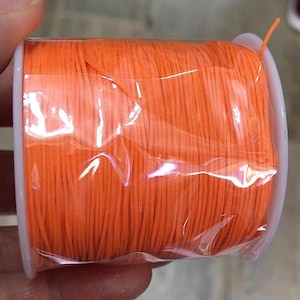 1mm Orange Parachute Cord,Paracord Cord,Beading Cord,Bracelet Cord,Making Jewelry Cord,Shamballa Cord,Braided Cord,Nylon Cord