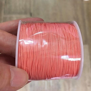 1mm Salmon Parachute Cord,Paracord Cord,Beading Cord,Bracelet Cord,Making Jewelry Cord,Shamballa Cord,Braided Cord,Nylon Cord