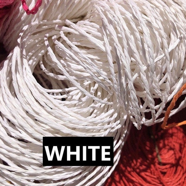 White Natural Crochet Yarns,White Paper Yarns,Natural Raffia Yarns,Crochet Hat Yarn,Crochet Bag Yarn,Light Weight Yarn,Vegan Yarn