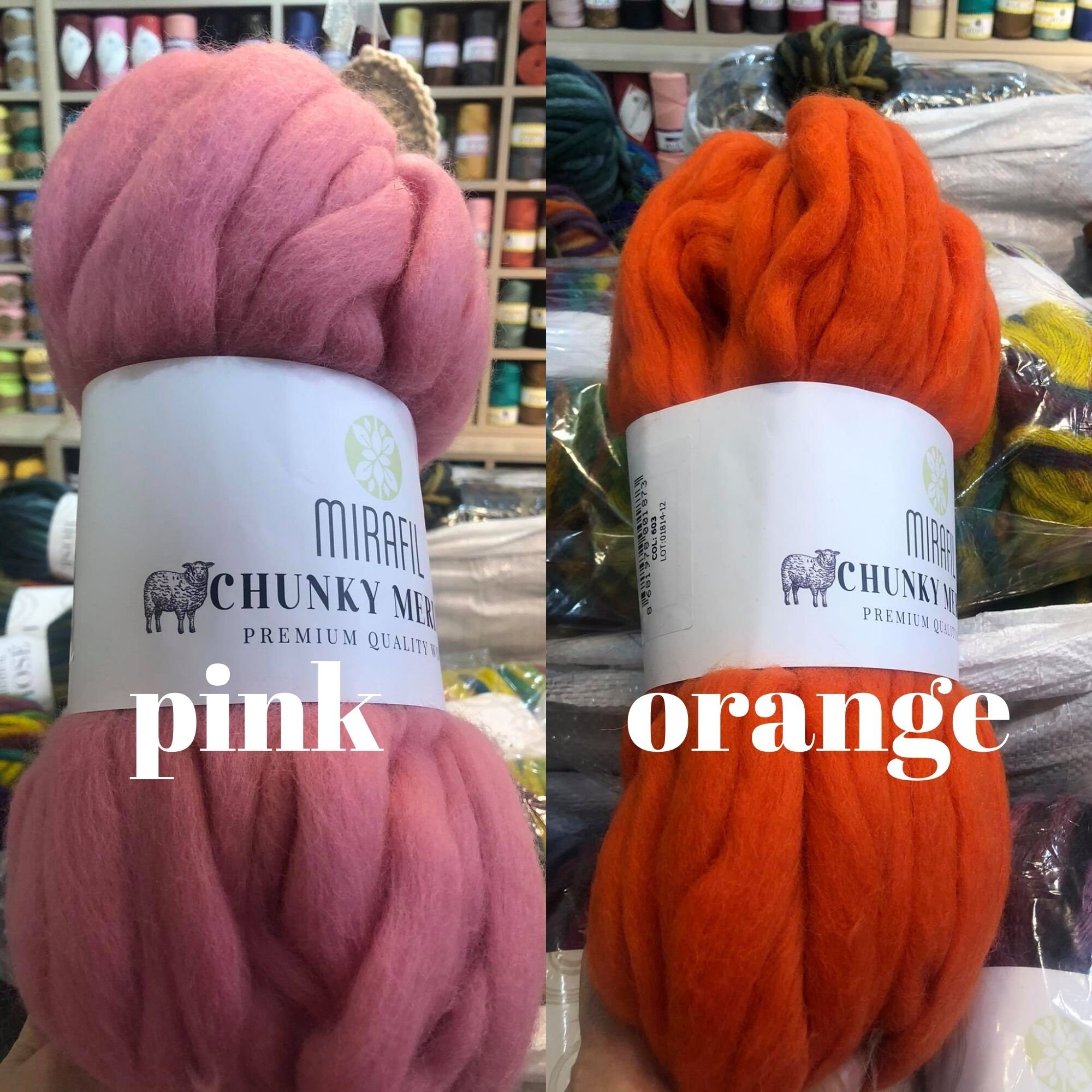 Pink Merino Wool Yarn,pink Chunky Yarn,blanket Yarn,hand Dyed Wool  Yarn,bulky Wool Yarn,chunky Merino Wool,super Bulky Yarn 