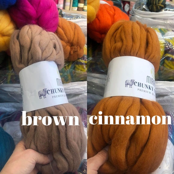 Brown Merino Wool Yarn,brown Chunky Yarn,blanket Yarn,hand Dyed Wool  Yarn,bulky Wool Yarn,chunky Merino Wool,super Bulky Yarn 