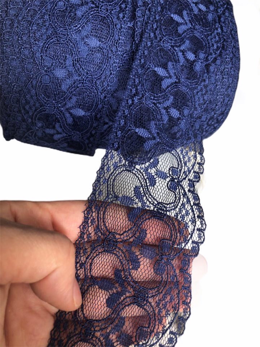 Navy Blue Trim,2.55 Inches Wide Lace Trim,navy Blue Lace Fabric,lace