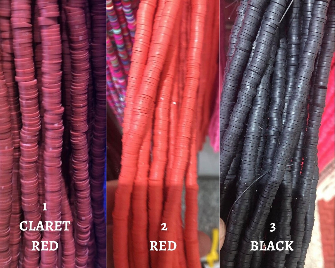 6mm Heishi Beads22 Colourpolymer Clay Beadsvinyl Heishi Etsy