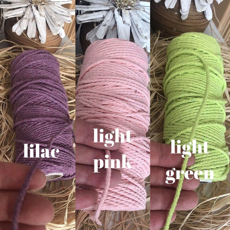 3mm Gray Macrame Cord,3mm Cotton Cord For Macrame,Macrame Rope,Cotton Rope,Macrame Yarn,Natural Cord