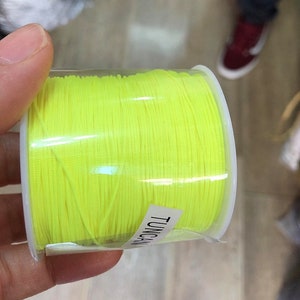 1mm Neon Yellow Parachute Cord,Paracord Cord,Beading Cord,Bracelet Cord,Making Jewelry Cord,Shamballa Cord,Braided Cord,Nylon Cord