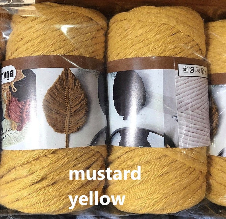 Mustard Yellow Macrame Cord,4mm Cotton Cord For Macrame,Macrame Rope,Mustard Yellow Cotton Rope,Mustard Yellow Macrame Yarn
