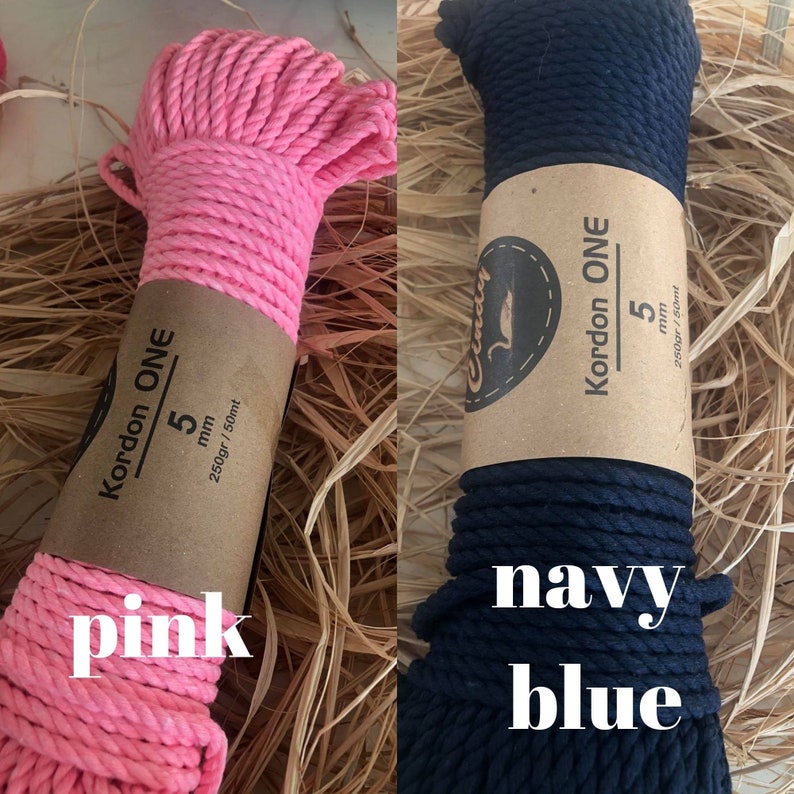 5 mm Pink Macrame Cord,5 mm Pink Cotton Cord For Macrame,Macrame Rope,Cotton Rope,Macrame Yarn,Natural Cord
