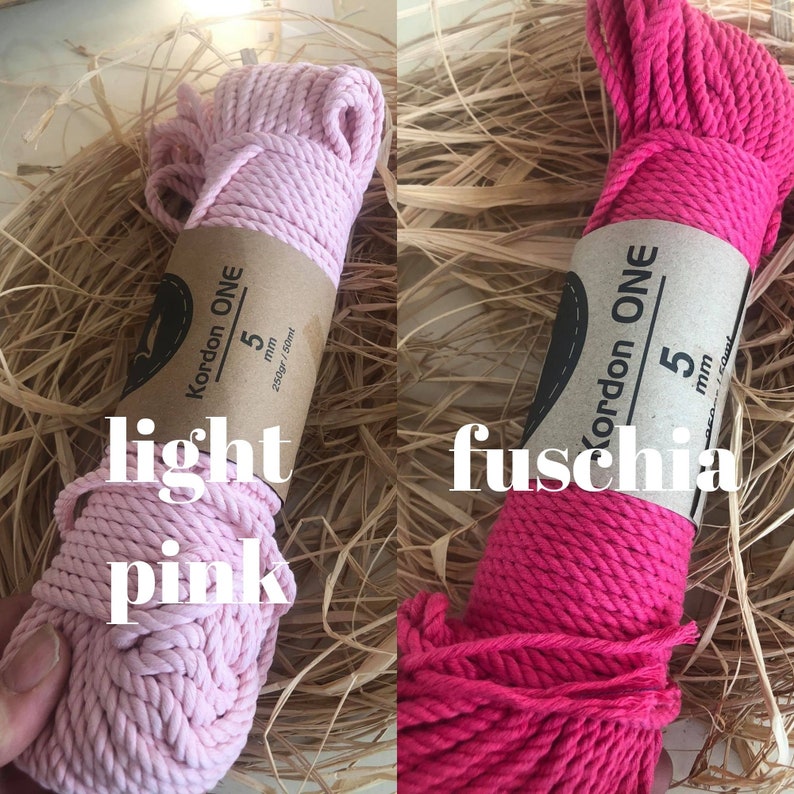 5 mm Pink Macrame Cord,5 mm Pink Cotton Cord For Macrame,Macrame Rope,Cotton Rope,Macrame Yarn,Natural Cord