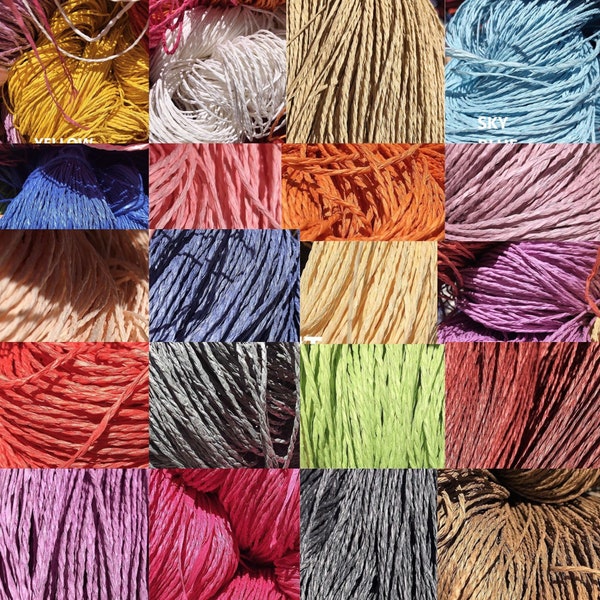 Fils au crochet naturels,Fils pour papier,Fils de raphia naturel,Fils au crochet pour chapeaux,Fils au crochet pour sacs,Fils légers,Fils végétaliens,Fils respectueux de l'environnement