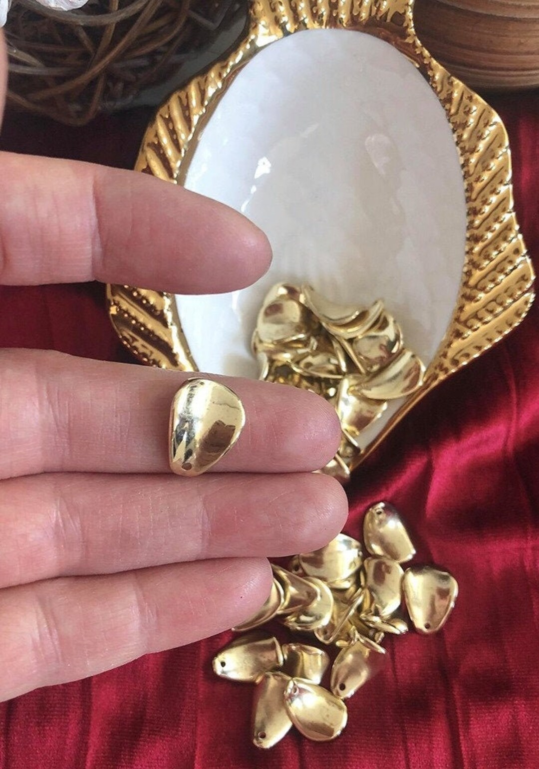 Gold Leaf Charm5 Pieces Gold Leaf Pendantgold Leaf Etsy