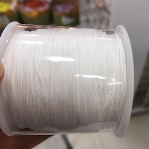 1mm White Parachute Cord,Paracord Cord,Beading Cord,Bracelet Cord,Making Jewelry Cord,Shamballa Cord,Braided Cord,Nylon Cord For Bracelet
