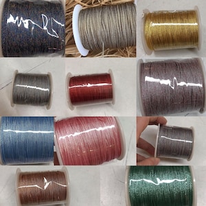 1mm Silverly Cords,Glitter Cord,Shiny Cord,Parachute Cord,Paracord Cord,Beading Cord,Bracelet Cord,Making Jewelry Cord,Shamballa Cord