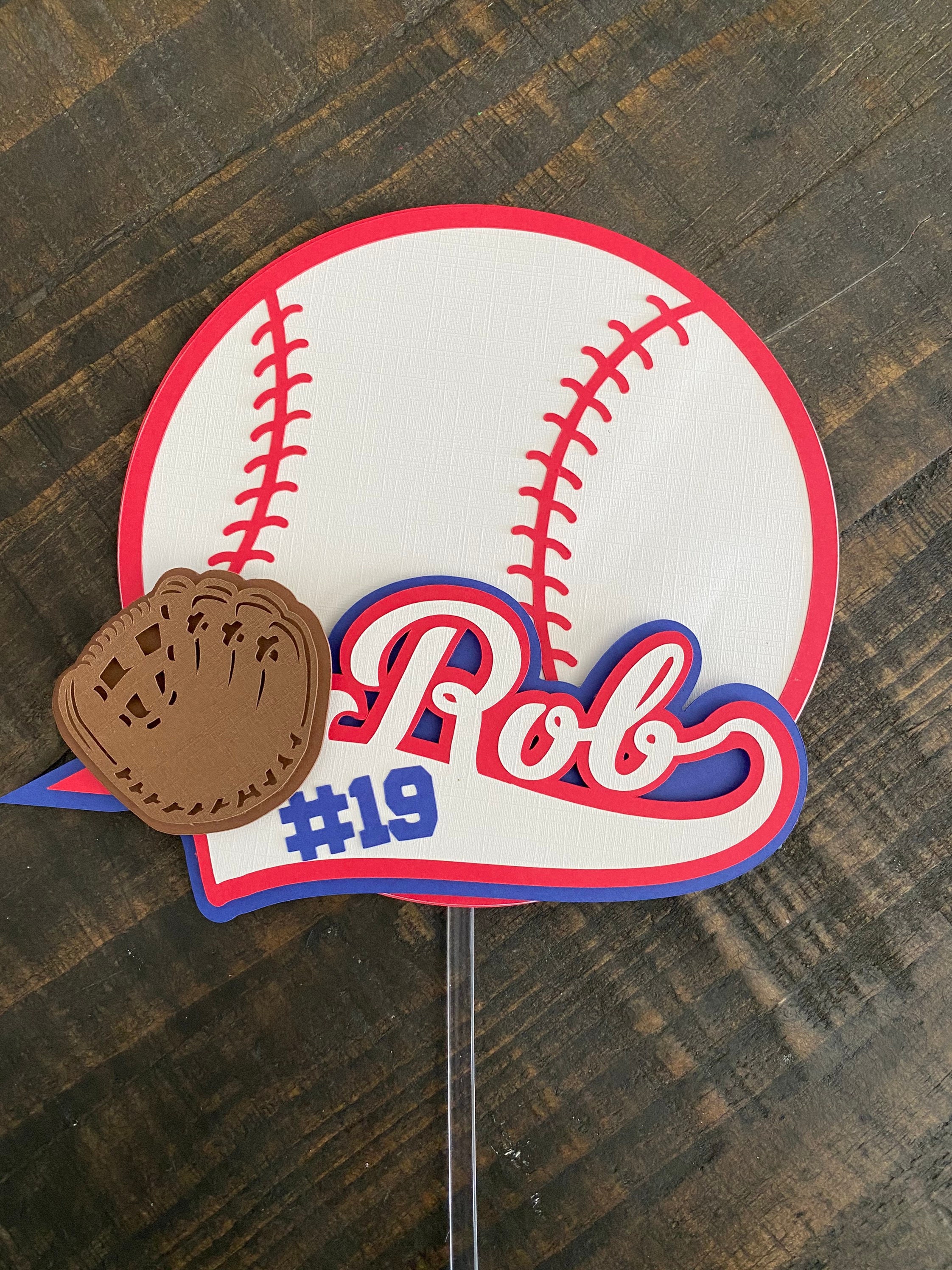 Topper de pastel personalizado de béisbol y guante Etsy